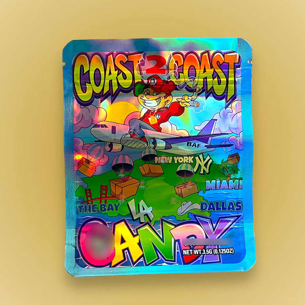 Coast 2 Coast Candy 3.5g Mylar Bag Holographic- Packaging Only