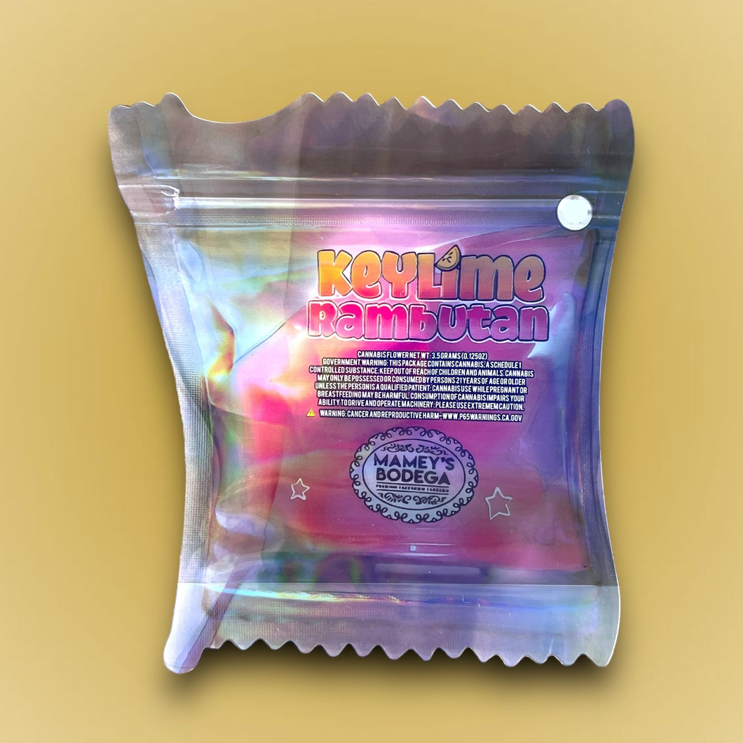 Keylime Rambutan 3.5G Mylar Bags- Mameys Bodega  Packaging Only Transparent Bag