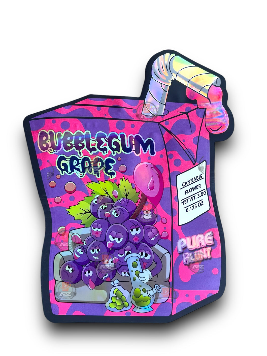 Bubblegum Grape Mylar Bags 3.5g Holographic