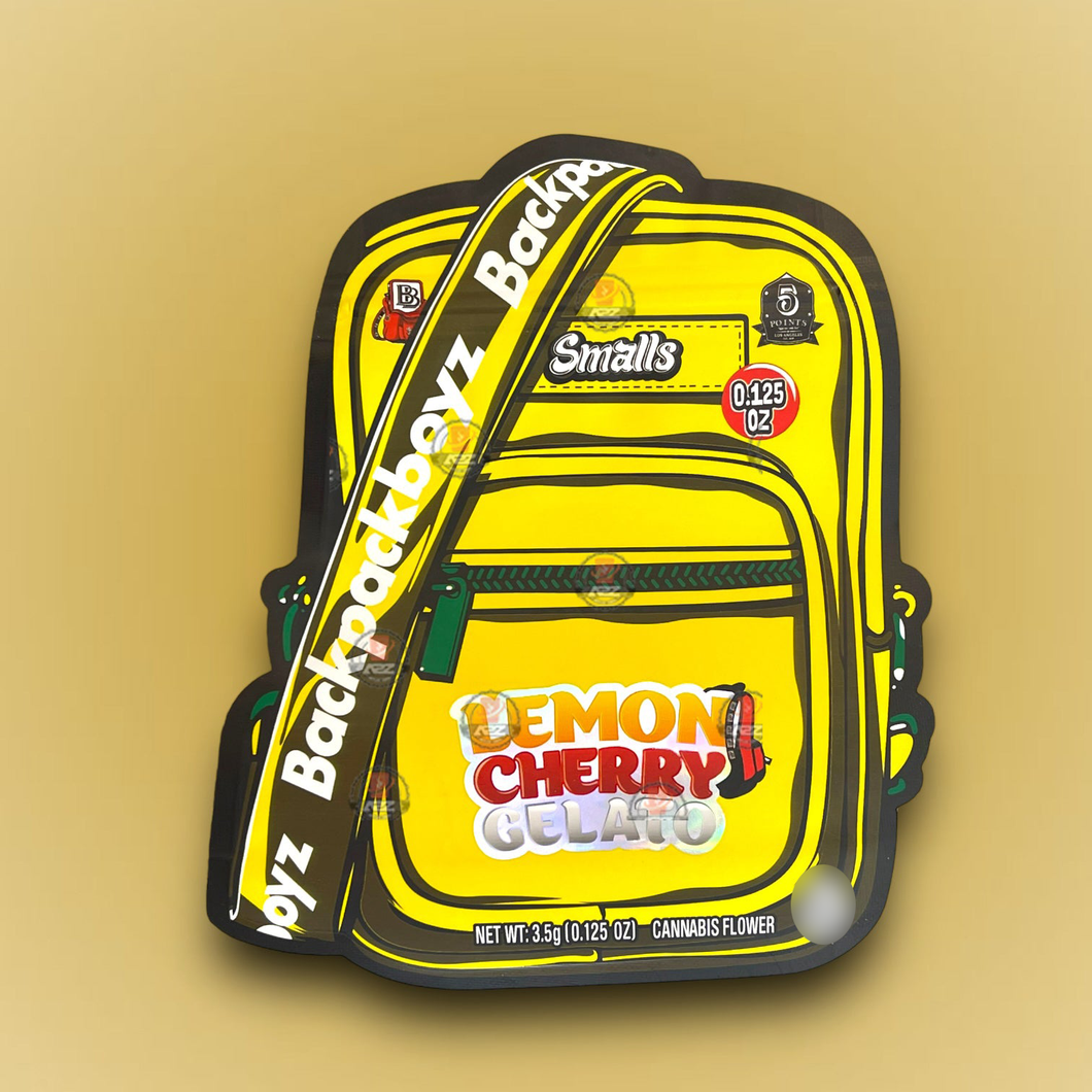Backpack Boyz Lemon Cherry Gelato 3.5 G Myar Bag- Die Cut- Backpack Shape