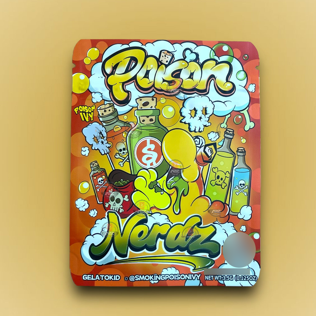 Poison Nerdz 3.5g Mylar Bags Packaging Only