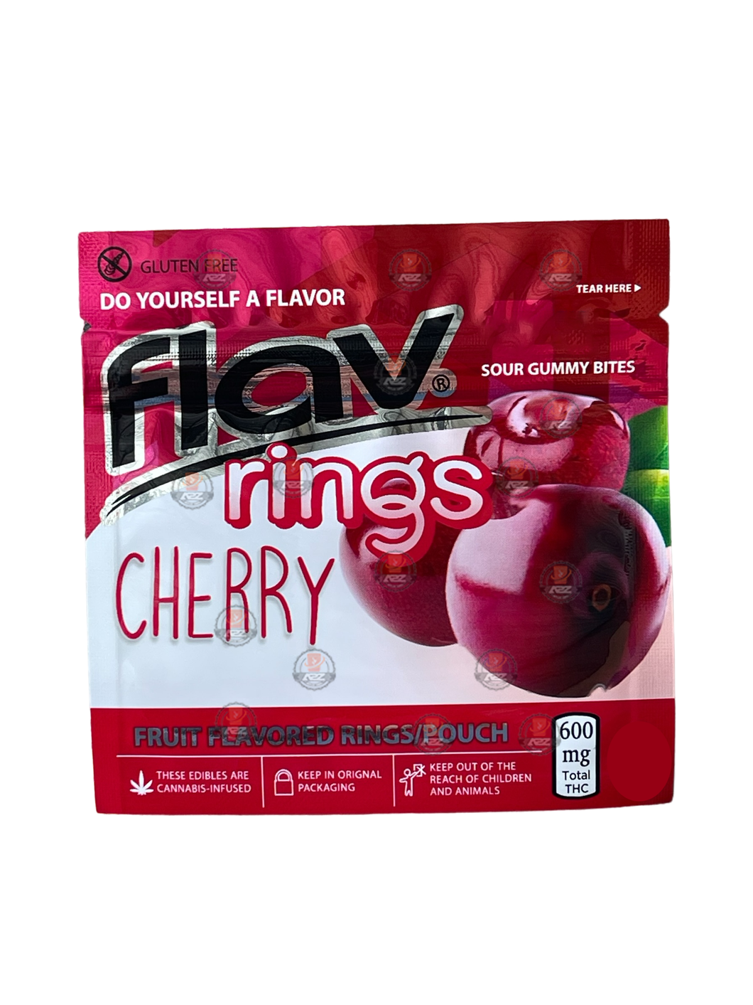 Flav Rings Cherry 3.5g Mylar Bag Holographic