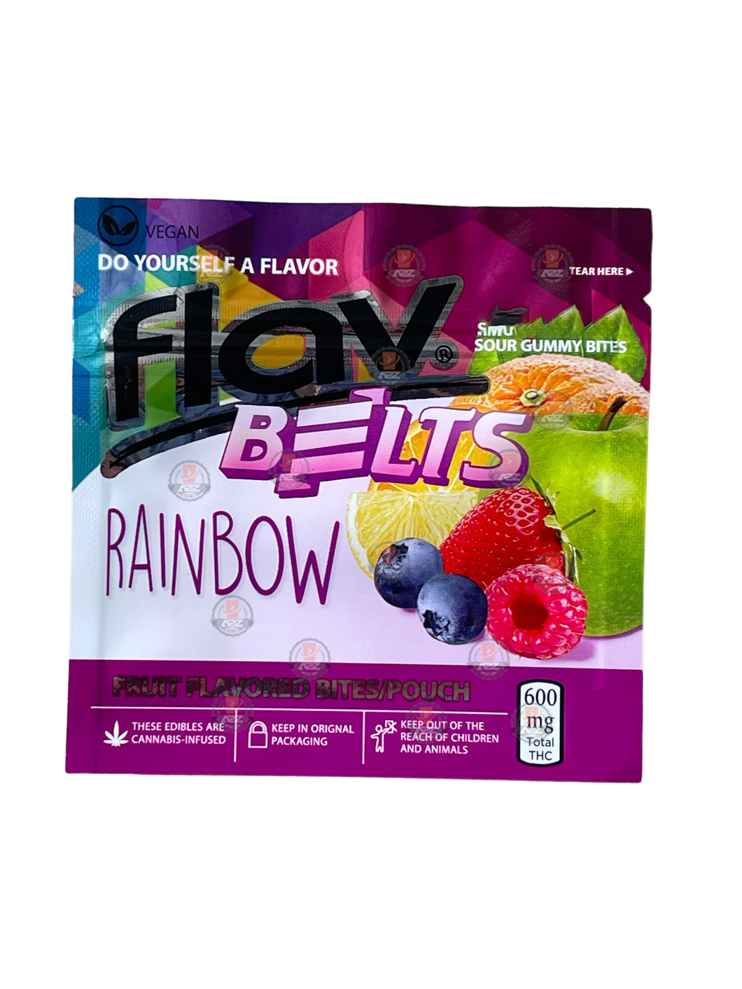 Flav Belts Rainbow 3.5g Mylar Bag Holographic