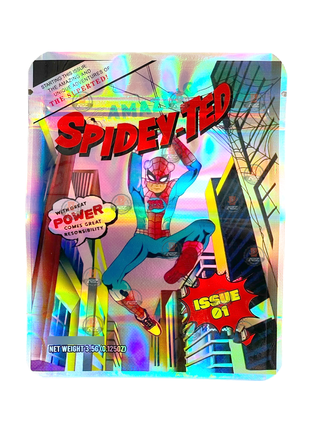 Spidey Ted 3.5g Mylar Bags Holographic