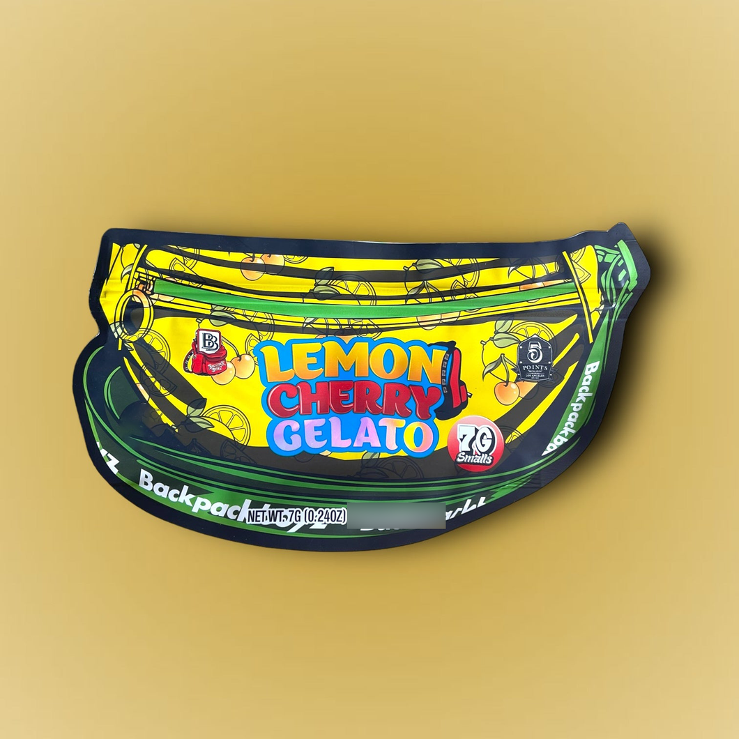 Lemon Cherry Gelato 7 G Mylar Bags Backpack Boyz