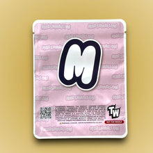 Load image into Gallery viewer, Raspberry Swirl Marshmallow Mylar Bags 3.5g Sticker base Bag -With stickers and labels
