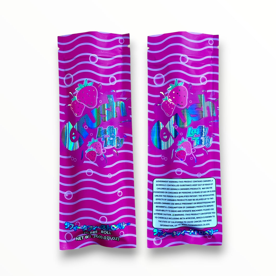 Crush Laffy Taffy 2 Gram Pre Roll Packaging Net Wt. 2g(0.071oz) Holographic