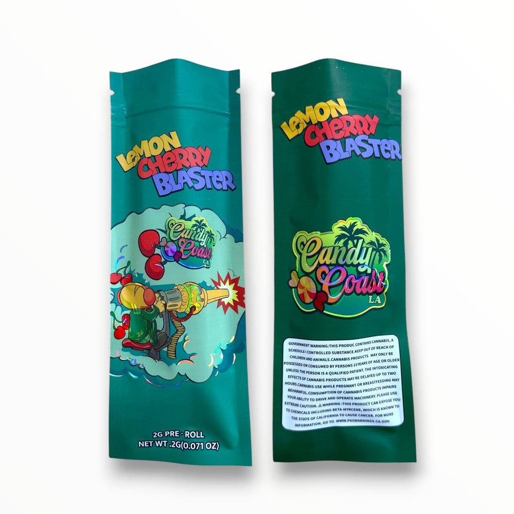 Lemon Cherry Blaster 2 Gram Pre Roll Packaging Net Wt. 2g(0.071oz) Holographic