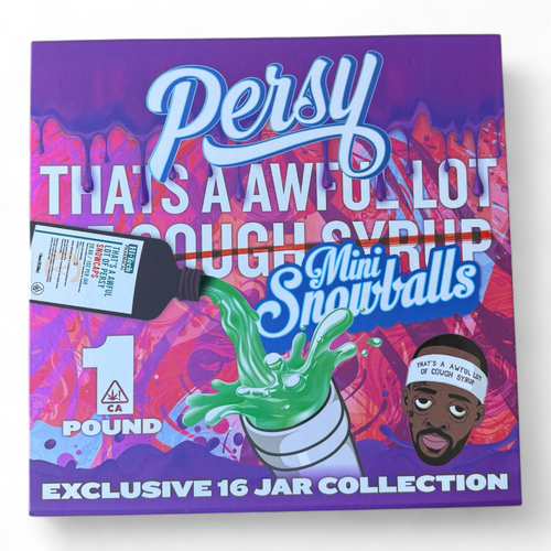 Persy Mini Snowballs Cough Syrup 16-1oz Glass Jars - Varity Pack 16 Flavors in box 1 pound