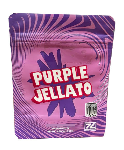 Purple Jellato  Mylar bag 3.5g Smell Proof Airtight Mylar Bag- Packaging Only