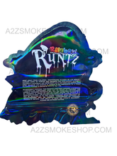 Load image into Gallery viewer, Black Unicorn Rainbow Runtz cut out Holographic Mylar bag 3.5g
