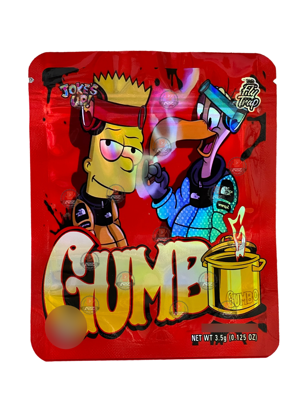 Simpson Gumbo 3.5g Mylar Bag Holographic Jokes Up Vulture Bros