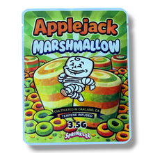 Load image into Gallery viewer, Sprinklez Apple Jack Marshmallow 3.5G Mylar sticker Bags -With stickers and label
