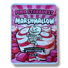 Load image into Gallery viewer, Sprinklez Pink Burst Marshmallow 3.5G Mylar sticker Bags -With stickers and label

