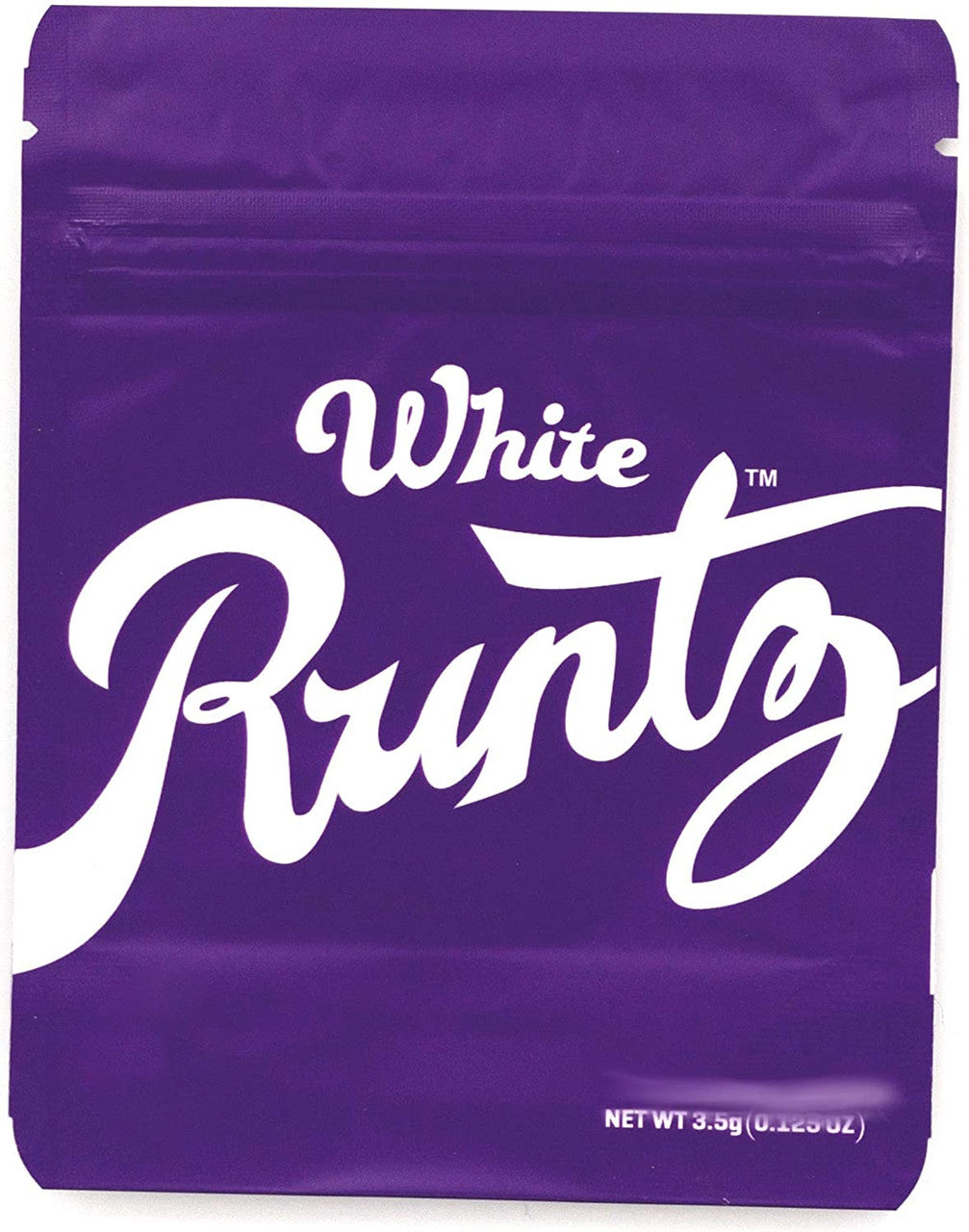 White RUNTZ by Purple Mylar Bags by 3.5 Grams Smell Proof