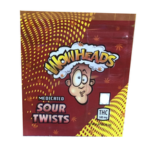 Load image into Gallery viewer, Wow Heads Sour Twist  500mg Mylar bags packaging only
