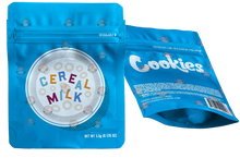 Load image into Gallery viewer, Cookies Cereal Milk Mylar Bags 3.5 Grams Smell Proof Resealable Bags w/ Holographic Authenticity Stickers
