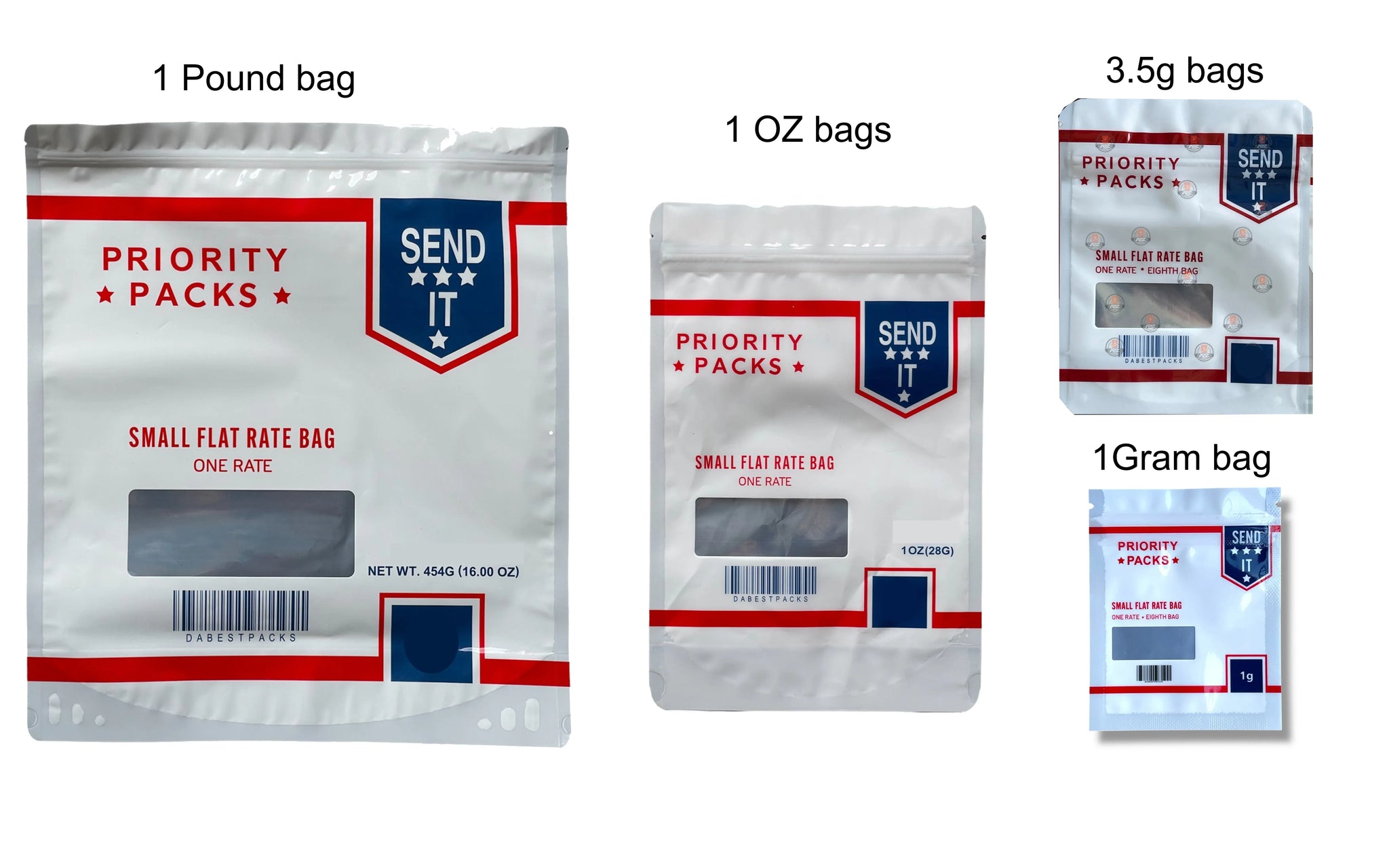 新品未使用　POTR 「PACKS」PRIORITY BAG Priority Packs Combo Mylar Bags 1 Pound + 50 oz + 100 3.5g + 100