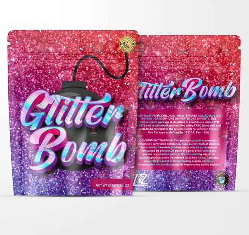 Glitter Bomb Holographic Mylar bag 3.5g - Black Unicorn - Packaging only