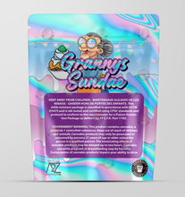 Load image into Gallery viewer, Granny&#39;s Sundae Holographic Mylar bag 3.5g - Black Unicorn - Packaging only
