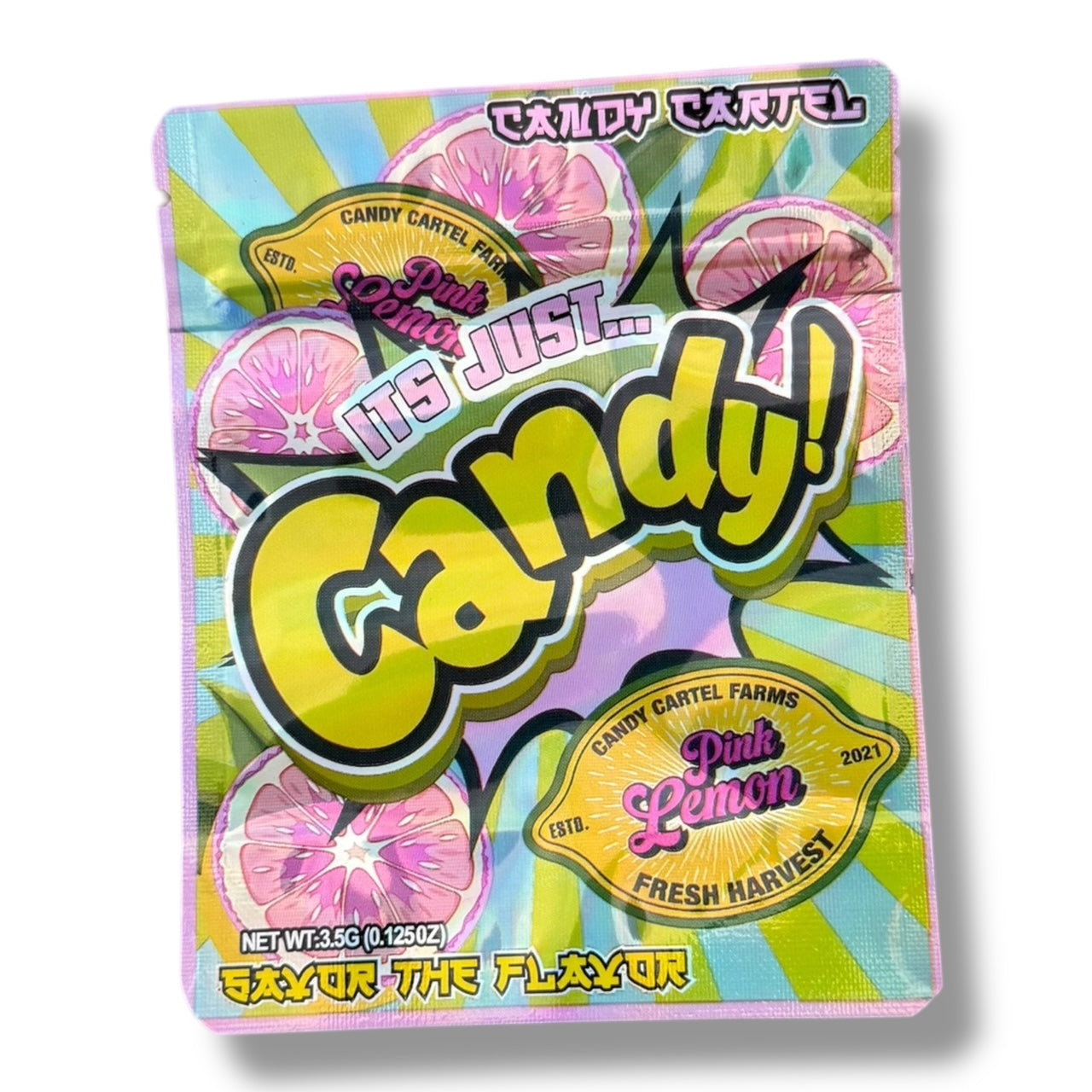 Candy Pink Lemon Mylar Bags with Boxes 3.5g Box Packaging Candy