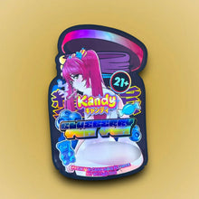 Load image into Gallery viewer, Kandy Blueberry Yum Yum 3.5G Mylar Bags Holographic cut out - Black Unicorn Hub

