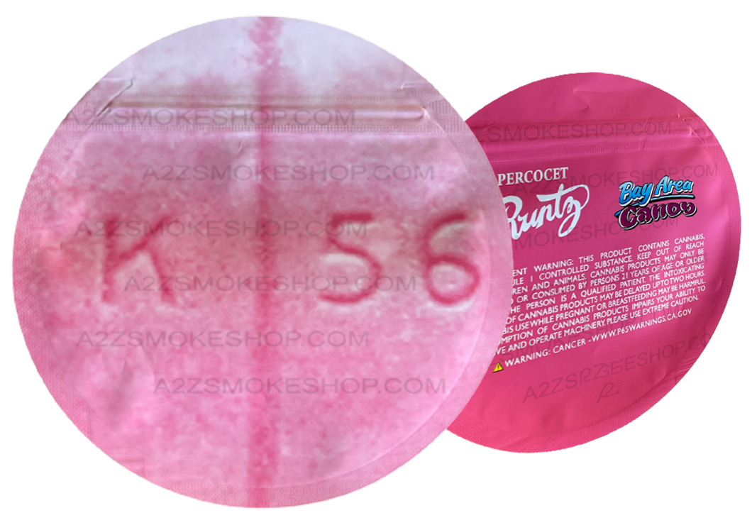 Runtz K 56 Bay area candy cut out Mylar Bags 3.5g Die Cut