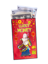 Load image into Gallery viewer, Lucky Money cut out Mylar Bags 3.5g Die Cut Holographic 30 Flamez
