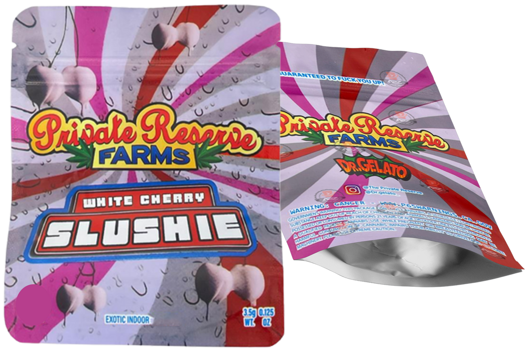 Private Reserve Farms White Cherry Slushie 3.5g Mylar bag  Packaging Only