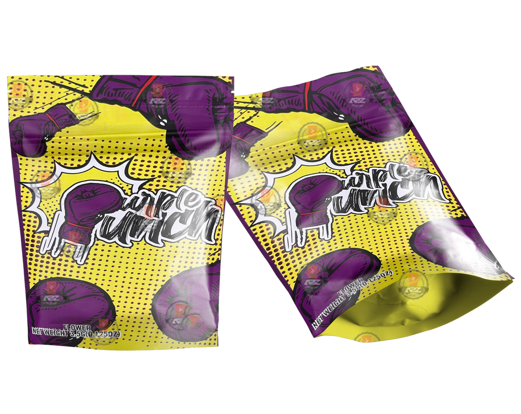 Purple Punch Mylar zip lock bag 3.5G