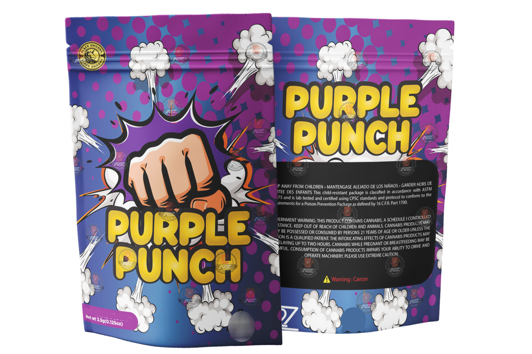 Black Unicorn - Purple Punch Mylar bag 3.5g  For Flower