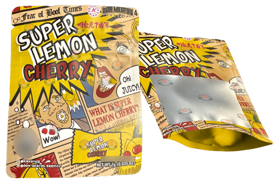Don Merfos Super Lemon Cherry bag 1 Gram Mylar bags with window - Packaging Only