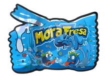 Load image into Gallery viewer, Mora Fresa Blueberry Fumi Cut Out Mylar Bags 3.5g Die Cut Holographic High Volume
