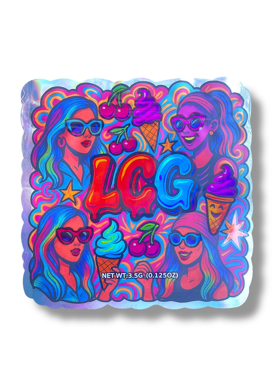 LCG Lemon Cherry Gelato Mylar Bag 3.5g shape bag