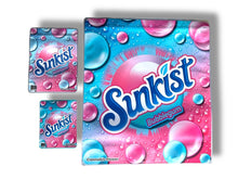 Load image into Gallery viewer, Sunkist Bubblegum Combo Sticker Mylar Bags | 16oz, 1oz &amp; 3.5g
