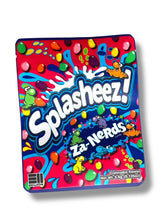 Load image into Gallery viewer, Splasheez Za-Nerds Combo Sticker Mylar Bags | Stand-Up 16oz, 1oz &amp; 3.5g
