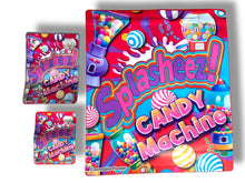 Load image into Gallery viewer, Splasheez Candy Machine Combo Sticker Mylar Bags | Stand-Up 16oz, 1oz &amp; 3.5g
