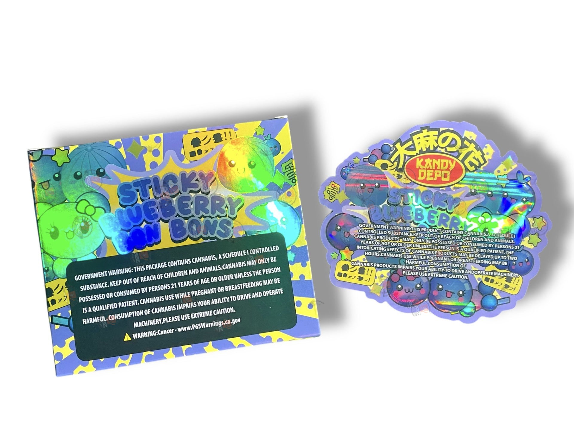 Kandy Depo Sticky Blueberry Bon Bons Mylar Bags with Boxes