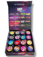 Load image into Gallery viewer, Whole Melt Exotics 1oz Glass Jars - Varity Pack 16 Strains in box Empty Jars
