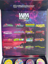 Load image into Gallery viewer, Whole Melt Exotics 1oz Glass Jars - Varity Pack 16 Strains in box Empty Jars
