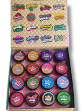 Load image into Gallery viewer, Whole Melt Gelato 1oz Glass Jars - Varity Pack 16 Strains in box Empty Jars
