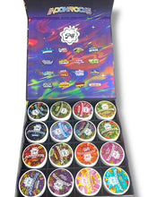 Load image into Gallery viewer, Piff Moonrocks Berry POP Edition 1oz Plastic Jars - Varity Pack 16 Strains in box Empty Jars
