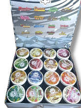 Load image into Gallery viewer, Piff Snowballs Big 16-1oz Plastic Jars - Varity Pack 16 Flavors in box 1 pound with outer box Empty plastic Jars
