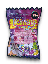 Load image into Gallery viewer, Kandy Blue Razzz 3.5G Mylar Bags Holographic cut out
