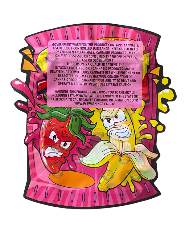 Strawnana Burstz 3.5 grams Mylar Bag Holographic Strawberry
