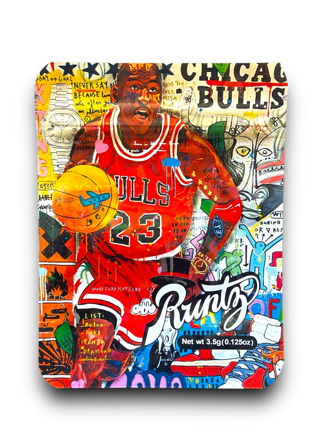 Runtz Michael Jordan 3.5G Mylar Bags Holographic Chicago Bulls Play Off