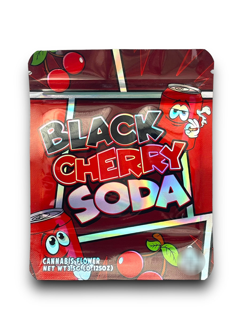 Black Cherry Soda 3.5G Mylar Bags Holographic