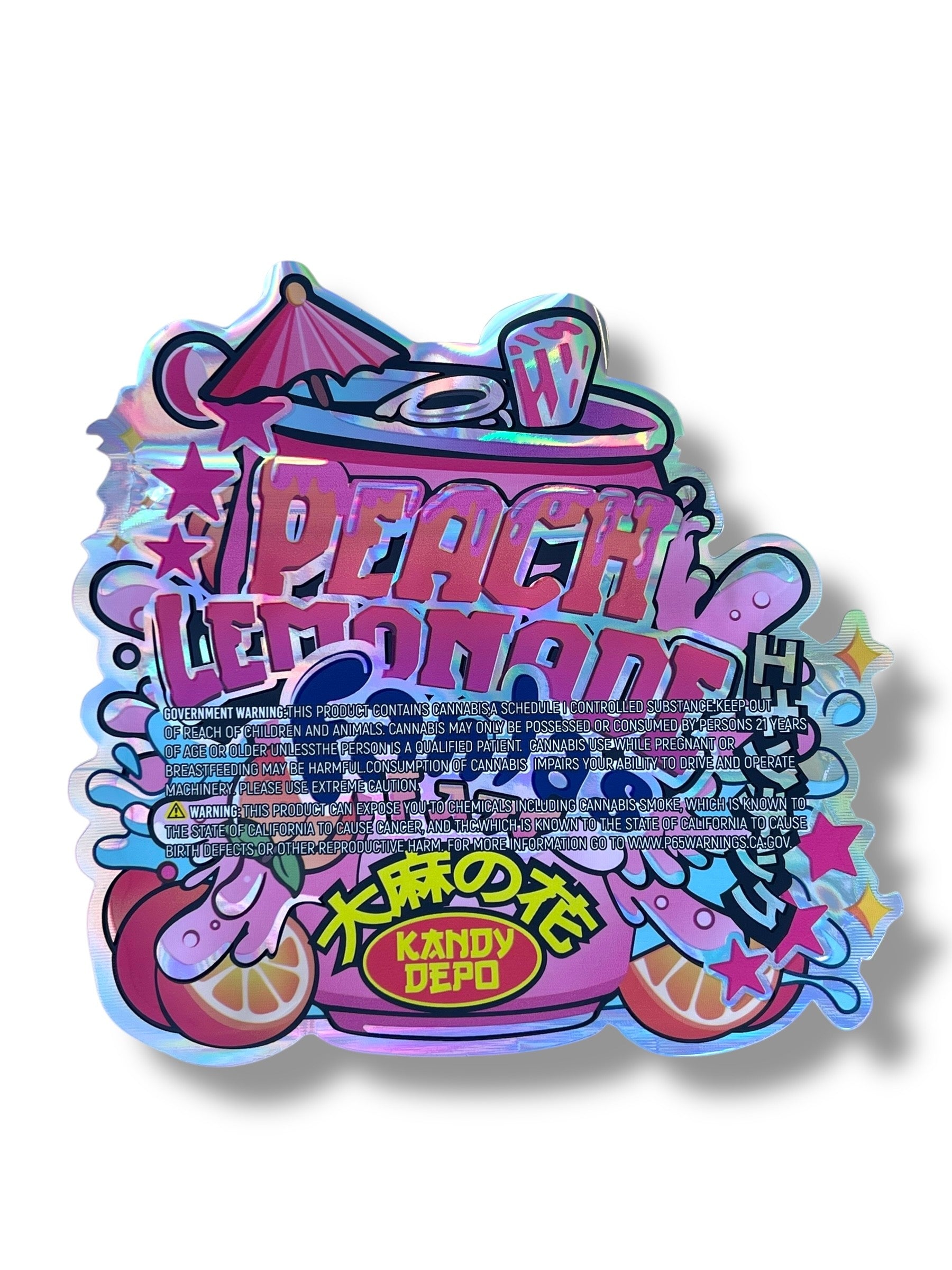 Kandy Depo Peach Lemonade Fantas Mylar Bag 3.5g shape bag – Black