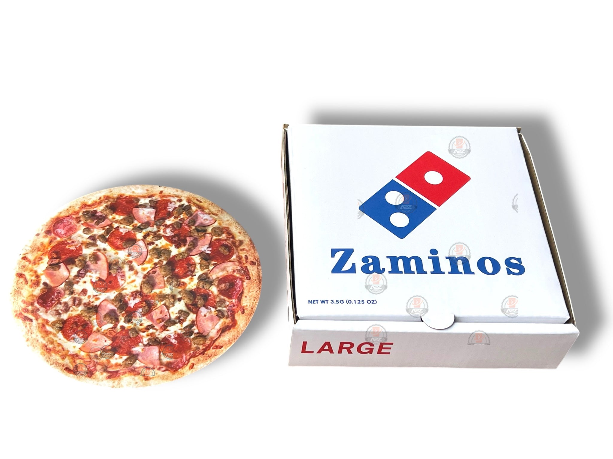 Zaminos Pizza Box Mylar Bags with Boxes 3.5g Box Packaging – Black