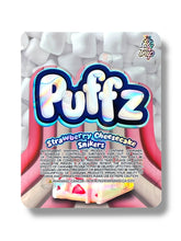 Load image into Gallery viewer, Puffz Strawberry Cheesecake Snikers Mylar Bag 3.5g Fly Trap
